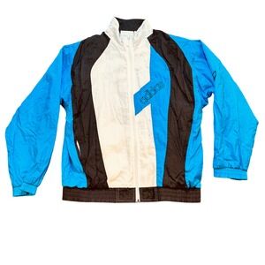 Vintage Adidas Track Jacket Windbreaker 90s Marty Supreme Blue Black White S EUC